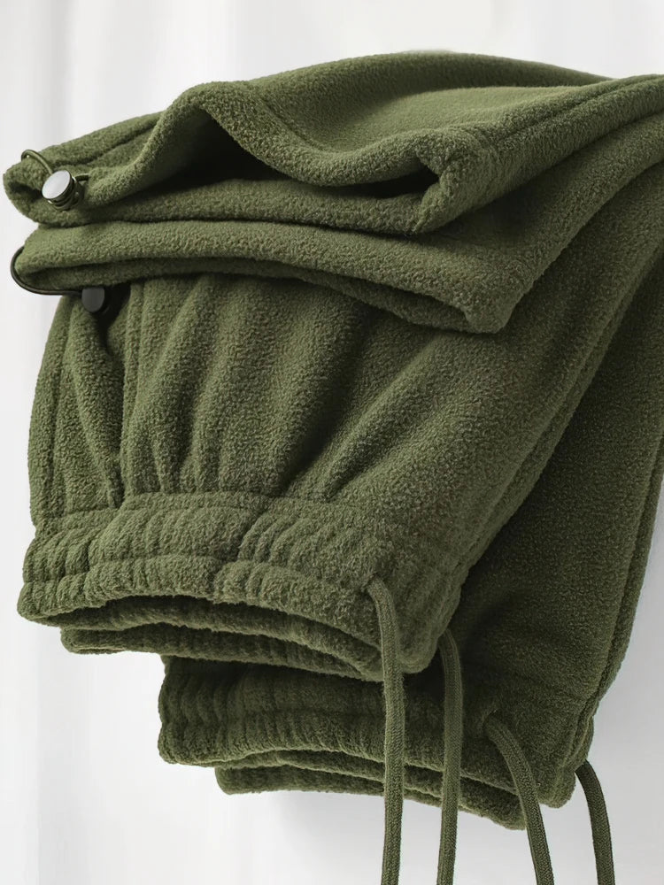 Vintage Thick Winter Casual Fleece Pants Men Wide leg Baggy Warm Sweatpants Male Drawing Jogger Pants Falls Trousers - ZOOMNSTORE