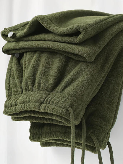 Vintage Thick Winter Casual Fleece Pants Men Wide leg Baggy Warm Sweatpants Male Drawing Jogger Pants Falls Trousers - ZOOMNSTORE