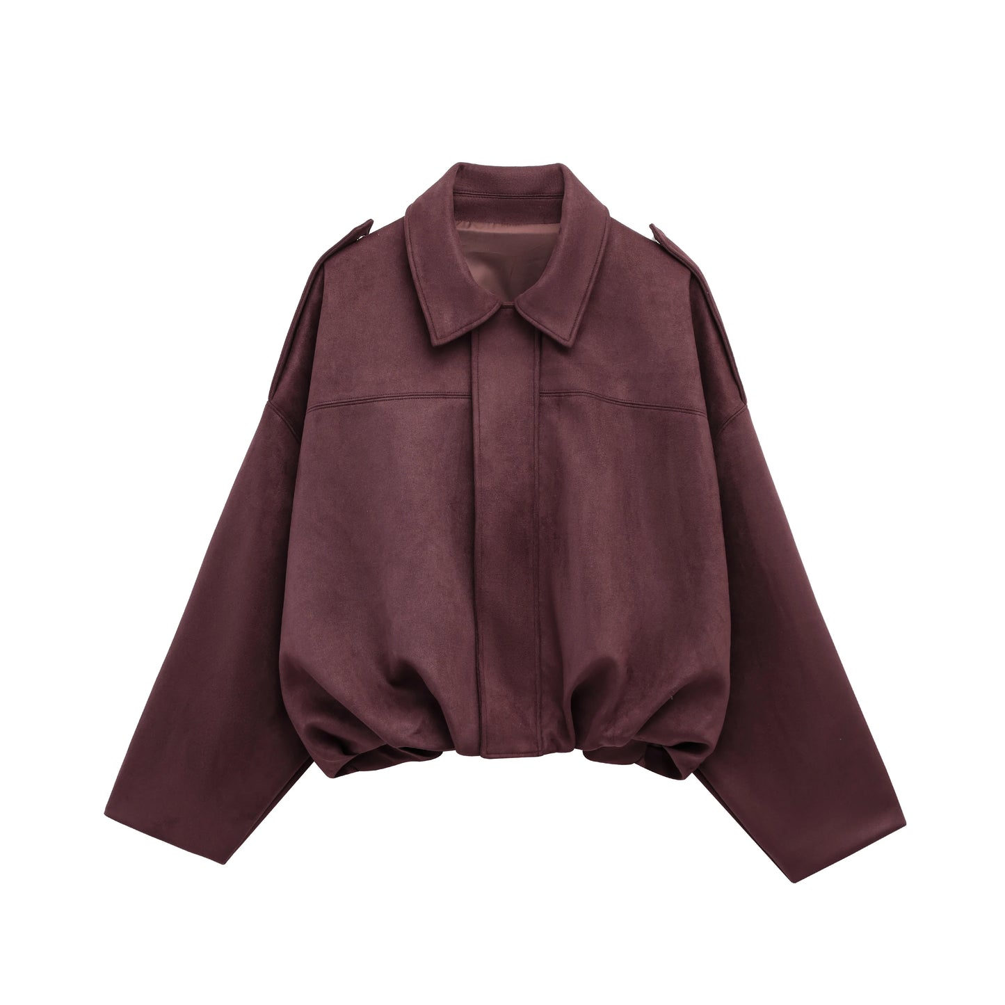 Vintage Womens Suede Bomber Jacket - Brown Green Casual Motorcycle Coat - ZOOMNSTORE