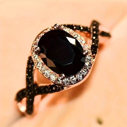 Vintage Zirconia Ring - Unique Hollow Geometry Womens Party Jewelry - ZOOMNSTORE