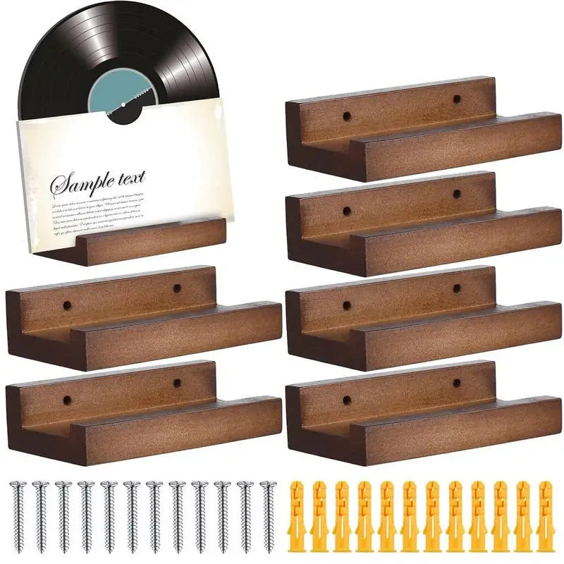 Vinyl Record Shelf - Wood Wall Mounted Shelf for Compact Album Display Rack - ZOOMNSTORE