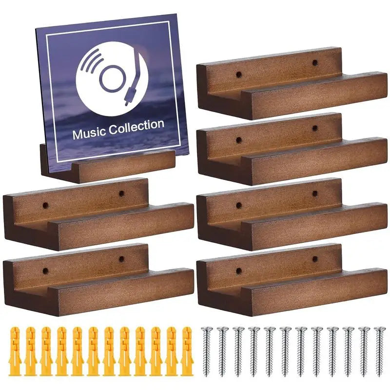 Vinyl Record Shelf - Wood Wall Mounted Shelf for Compact Album Display Rack - ZOOMNSTORE