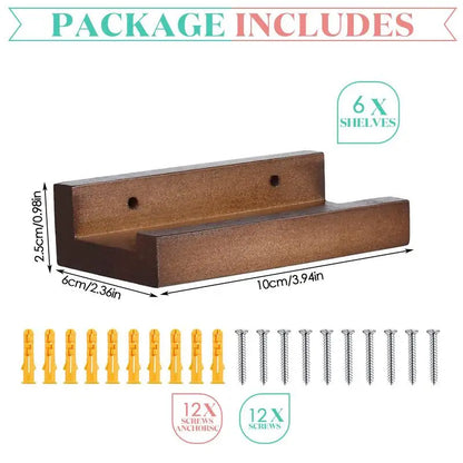 Vinyl Record Shelf - Wood Wall Mounted Shelf for Compact Album Display Rack - ZOOMNSTORE