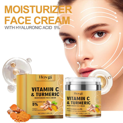 Vitamin C  Turmeric Face Cream - Dark Spot Brightening  Anti-Wrinkle Moisturizer - ZOOMNSTORE