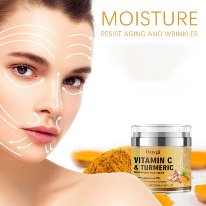 Vitamin C  Turmeric Face Cream - Dark Spot Brightening  Anti-Wrinkle Moisturizer - ZOOMNSTORE