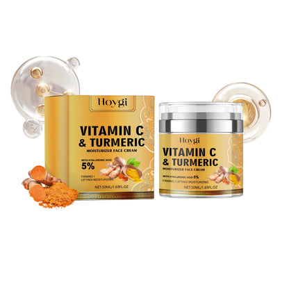 Vitamin C  Turmeric Face Cream - Dark Spot Brightening  Anti-Wrinkle Moisturizer - ZOOMNSTORE