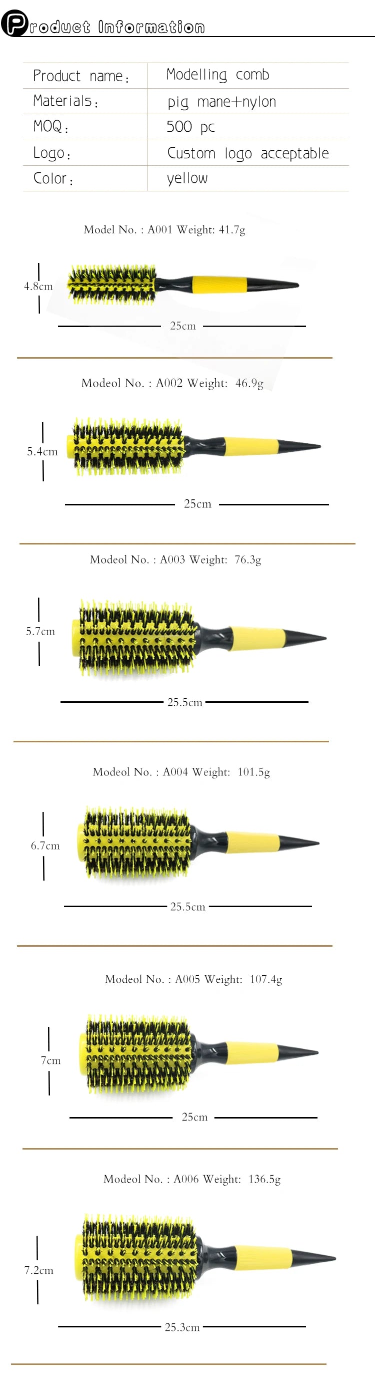 Volumizing Roller Brush - Curl Styling Tool with Boar & Nylon Bristles, Non-Slip Handle - ZOOMNSTORE