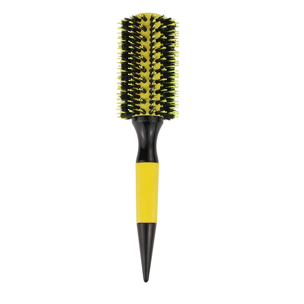 Volumizing Roller Brush - Curl Styling Tool with Boar & Nylon Bristles, Non-Slip Handle - ZOOMNSTORE