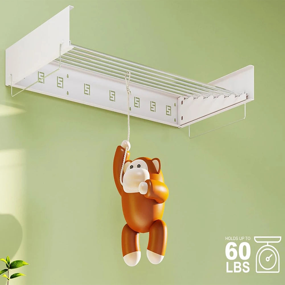Wall Mounted Drying Rack - Foldable Stainless Steel Clothes Drying Rack For Indoor Use - ZOOMNSTORE