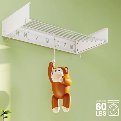 Wall Mounted Drying Rack - Foldable Stainless Steel Clothes Drying Rack For Indoor Use - ZOOMNSTORE