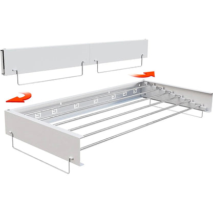 Wall Mounted Drying Rack - Foldable Stainless Steel Clothes Drying Rack For Indoor Use - ZOOMNSTORE