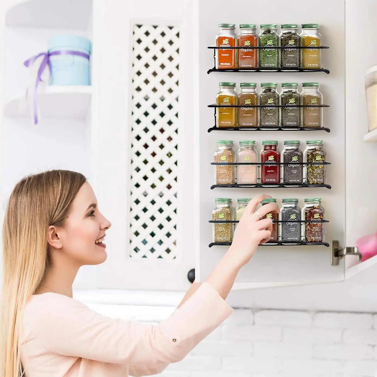 Wall Mounted Spice Rack - Durable Steel Kitchen Storage Rack With Flexible Hanging - ZOOMNSTORE