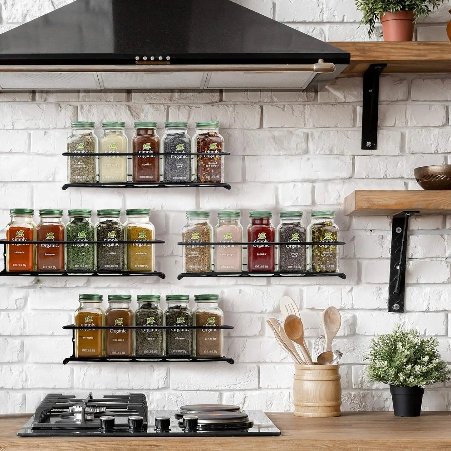 Wall Mounted Spice Rack - Durable Steel Kitchen Storage Rack With Flexible Hanging - ZOOMNSTORE