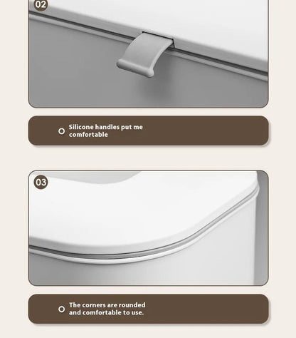 Wall-Mounted Trash Bin with Silicone Handle - Two-Way Opening Lid PP Storage Tube - ZOOMNSTORE