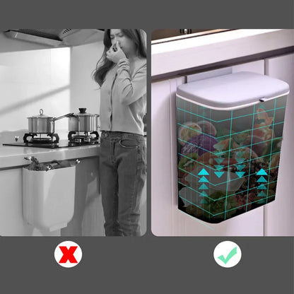 Wall Mounted Trash Can - 79L Hanging Waste Bin with Lid for Kitchen and Bathroom - ZOOMNSTORE