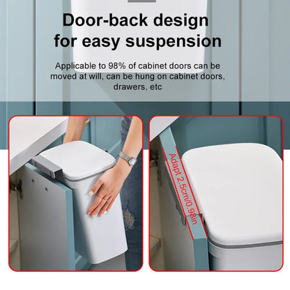 Wall Mounted Trash Can - 79L Hanging Waste Bin with Lid for Kitchen and Bathroom - ZOOMNSTORE