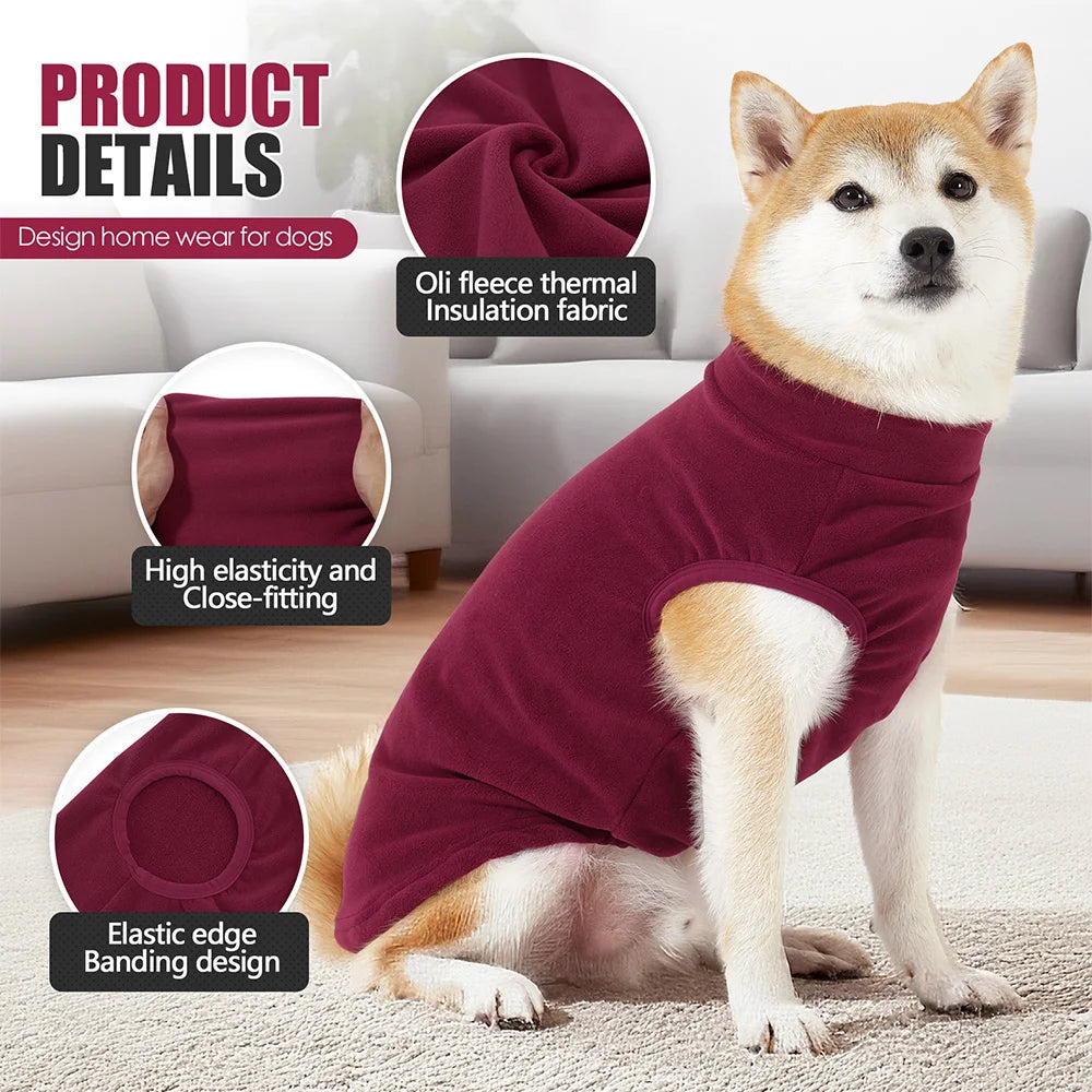 Warm Fleece Dog Clothes – Soft Winter Sweater Pajamas for Medium Large Dogs - ZOOMNSTORE