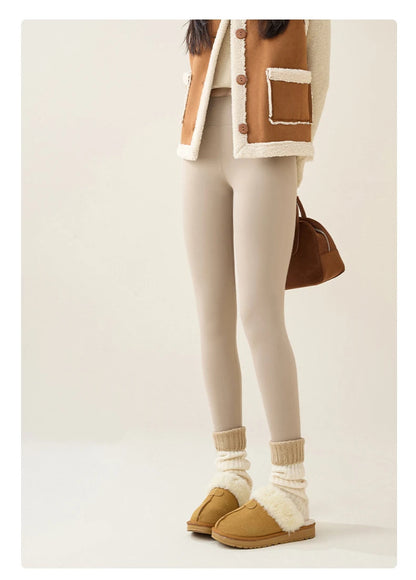 Warm Fleece Leggings – High Waist Thermal Tights Women | Seamless Knit, Stretch Nylon Spandex - ZOOMNSTORE