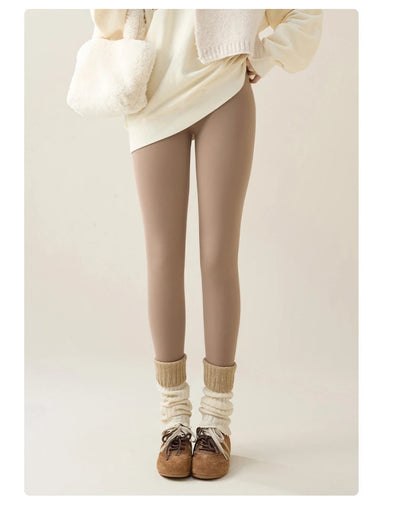 Warm Fleece Leggings – High Waist Thermal Tights Women | Seamless Knit, Stretch Nylon Spandex - ZOOMNSTORE