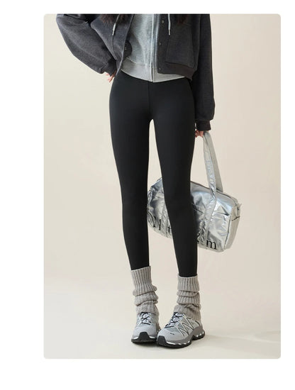 Warm Fleece Leggings – High Waist Thermal Tights Women | Seamless Knit, Stretch Nylon Spandex - ZOOMNSTORE