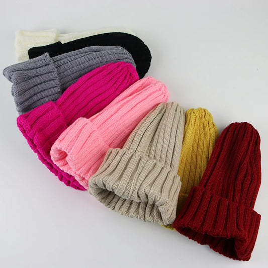 Winter Baby Hat For Kids Warm Knitted Baby Accessories Infant Girl Boy Beanie Cap Solid Color Children Toddler Beanies Bonnet - ZOOMNSTORE
