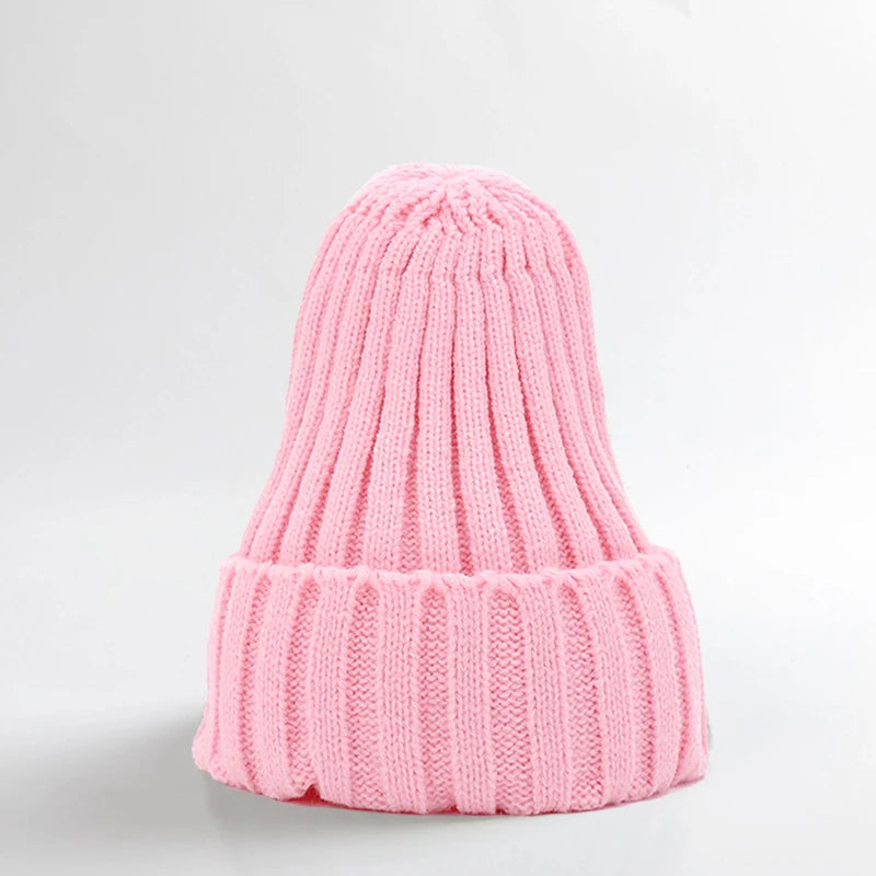 Winter Baby Hat For Kids Warm Knitted Baby Accessories Infant Girl Boy Beanie Cap Solid Color Children Toddler Beanies Bonnet - ZOOMNSTORE