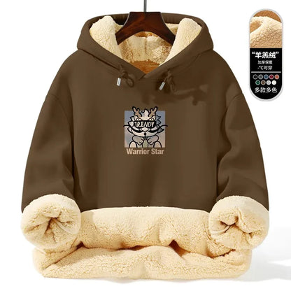 Warm Lamb Fur Hoodie - Men's Thick Hooded Coat 5XL | Autumn Winter Sportswear - ZOOMNSTORE