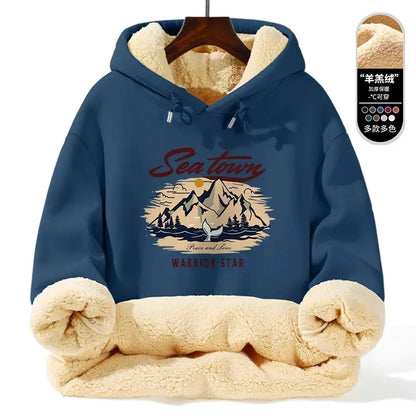 Warm Lamb Fur Hoodie - Men's Thick Hooded Coat 5XL | Autumn Winter Sportswear - ZOOMNSTORE