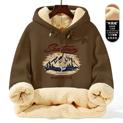 Warm Lamb Fur Hoodie - Men's Thick Hooded Coat 5XL | Autumn Winter Sportswear - ZOOMNSTORE