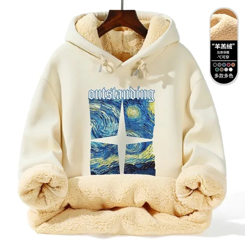 Warm Lamb Fur Hoodie - Men's Thick Hooded Coat 5XL | Autumn Winter Sportswear - ZOOMNSTORE
