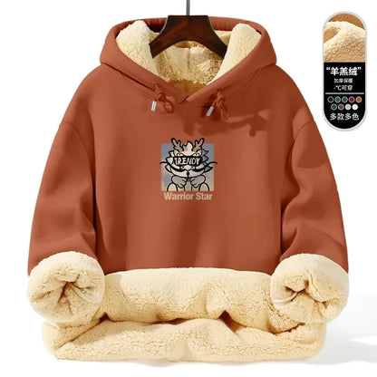 Warm Lamb Fur Hoodie - Men's Thick Hooded Coat 5XL | Autumn Winter Sportswear - ZOOMNSTORE