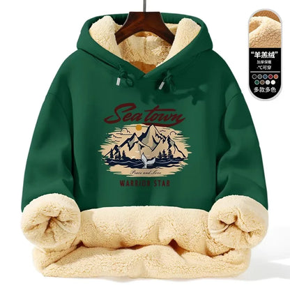 Warm Lamb Fur Hoodie - Men's Thick Hooded Coat 5XL | Autumn Winter Sportswear - ZOOMNSTORE