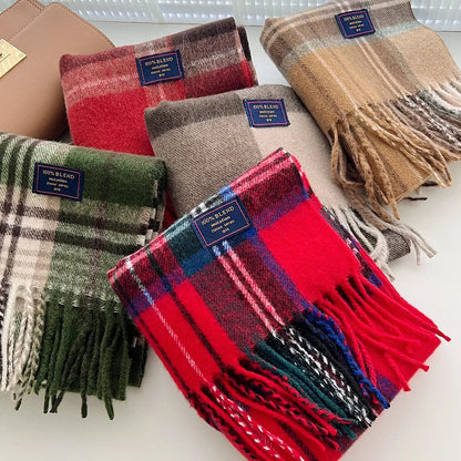 Plaid Cashmere Scarf - Warm Winter Shawl for Men and Women - ZOOMNSTORE