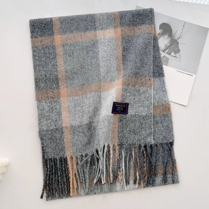 Plaid Cashmere Scarf - Warm Winter Shawl for Men and Women - ZOOMNSTORE
