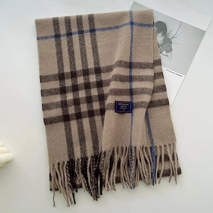 Plaid Cashmere Scarf - Warm Winter Shawl for Men and Women - ZOOMNSTORE