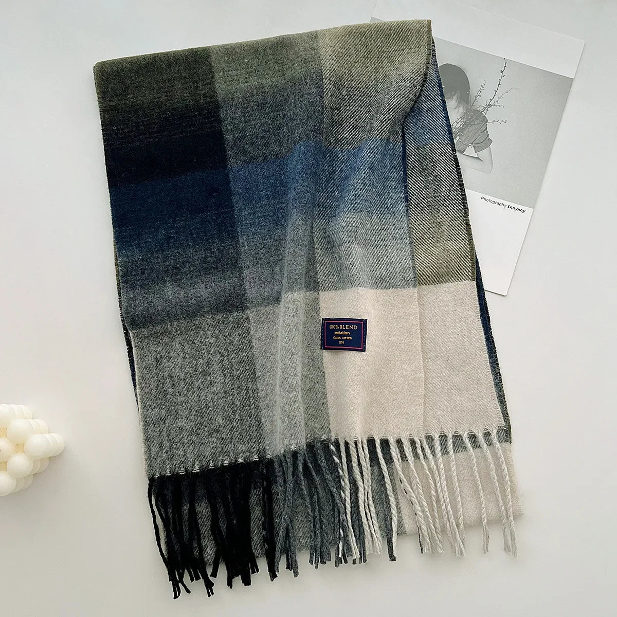 Plaid Cashmere Scarf - Warm Winter Shawl for Men and Women - ZOOMNSTORE