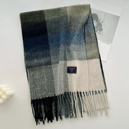 Plaid Cashmere Scarf - Warm Winter Shawl for Men and Women - ZOOMNSTORE