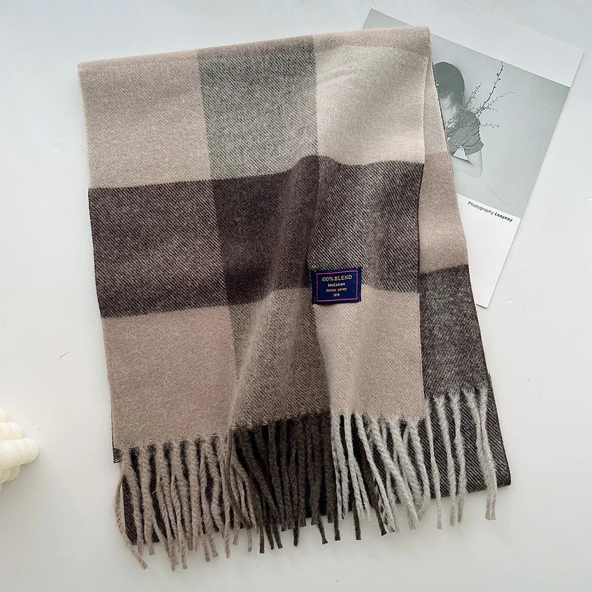 Plaid Cashmere Scarf - Warm Winter Shawl for Men and Women - ZOOMNSTORE