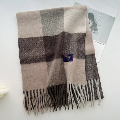 Plaid Cashmere Scarf - Warm Winter Shawl for Men and Women - ZOOMNSTORE