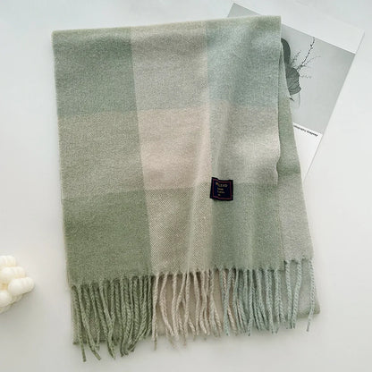 Plaid Cashmere Scarf - Warm Winter Shawl for Men and Women - ZOOMNSTORE