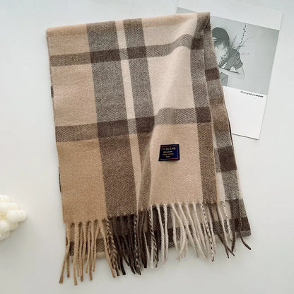 Plaid Cashmere Scarf - Warm Winter Shawl for Men and Women - ZOOMNSTORE