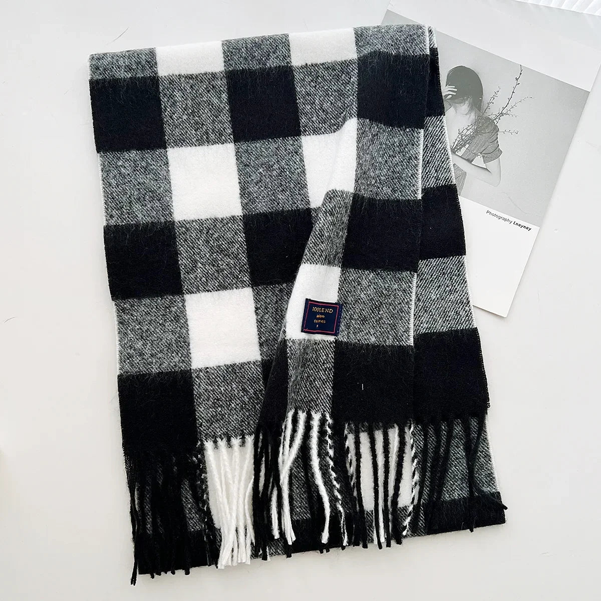 Plaid Cashmere Scarf - Warm Winter Shawl for Men and Women - ZOOMNSTORE