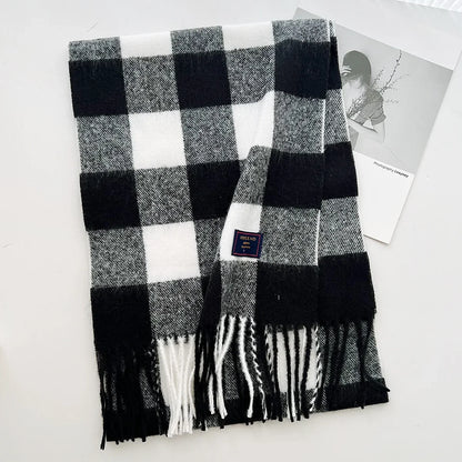 Plaid Cashmere Scarf - Warm Winter Shawl for Men and Women - ZOOMNSTORE