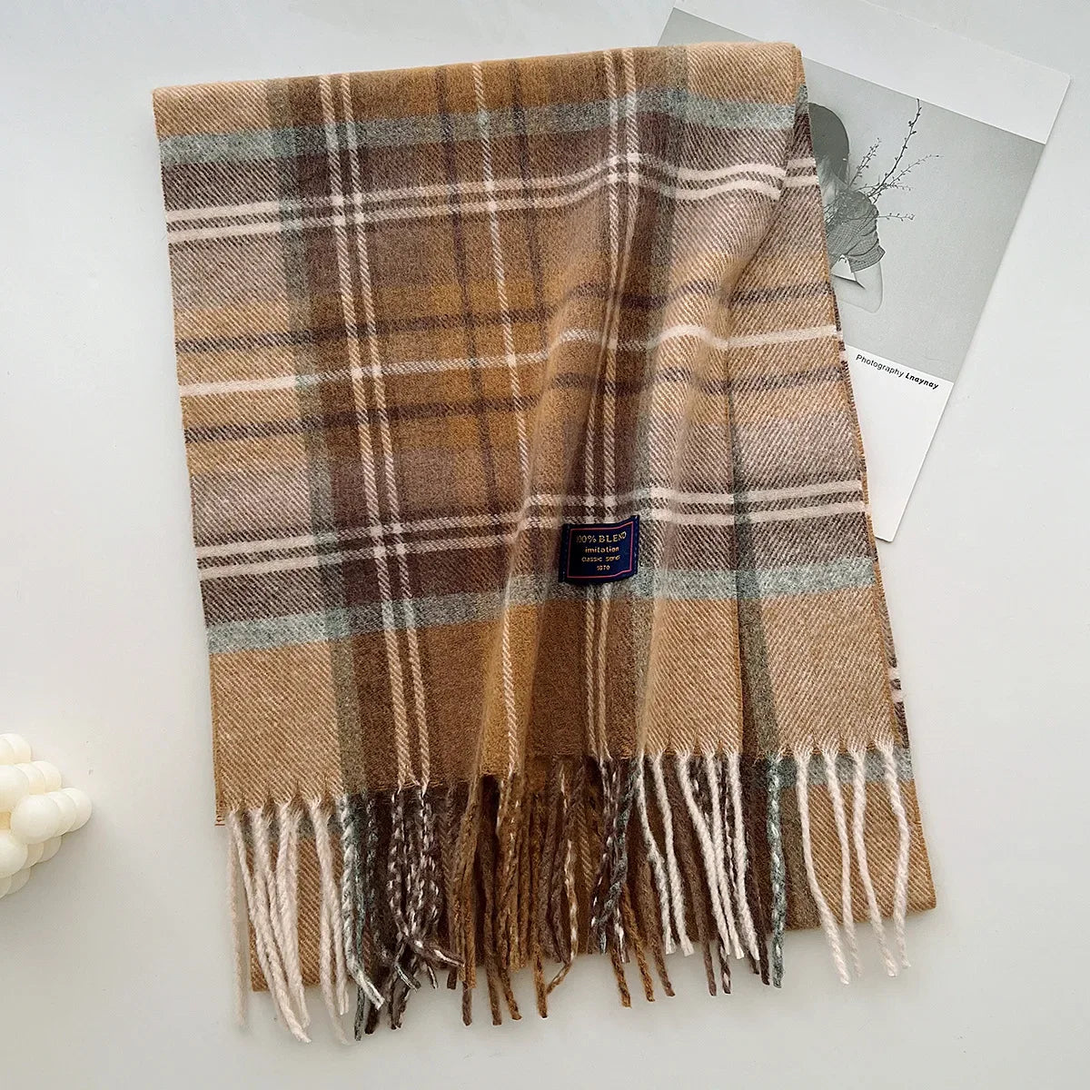 Plaid Cashmere Scarf - Warm Winter Shawl for Men and Women - ZOOMNSTORE
