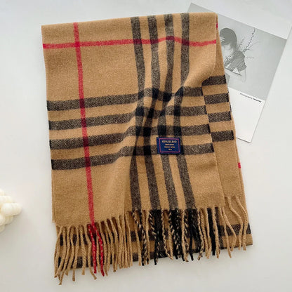 Plaid Cashmere Scarf - Warm Winter Shawl for Men and Women - ZOOMNSTORE
