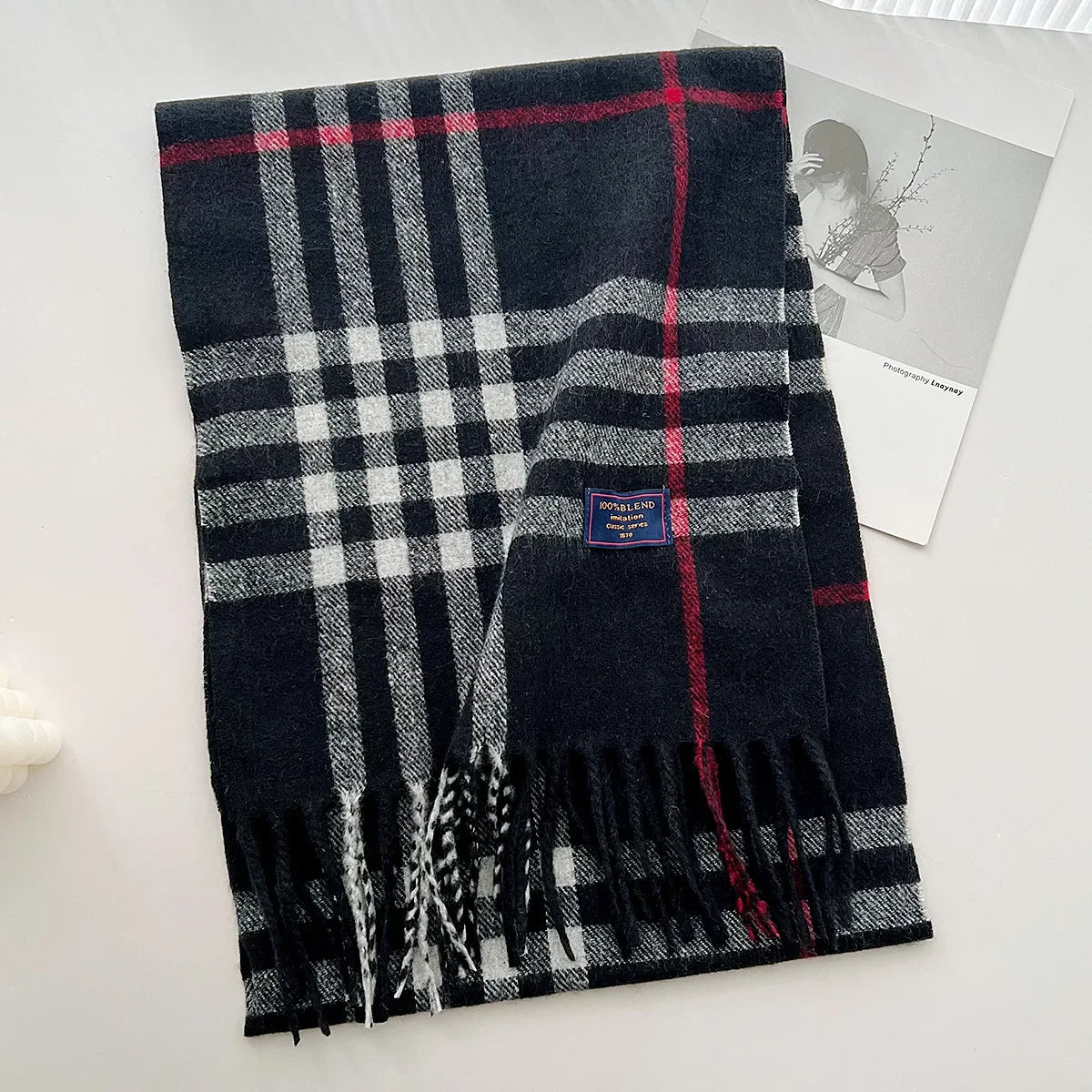 Plaid Cashmere Scarf - Warm Winter Shawl for Men and Women - ZOOMNSTORE