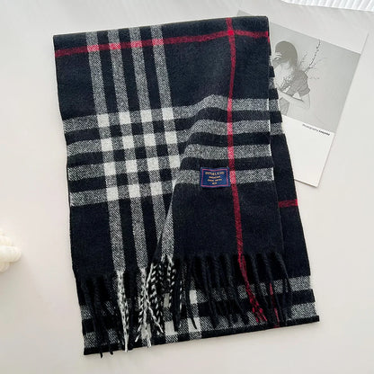Plaid Cashmere Scarf - Warm Winter Shawl for Men and Women - ZOOMNSTORE