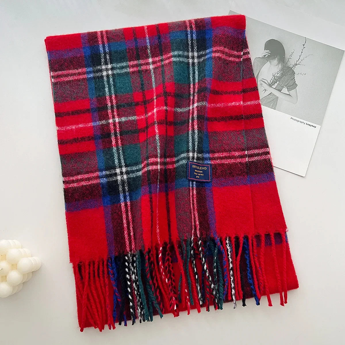 Plaid Cashmere Scarf - Warm Winter Shawl for Men and Women - ZOOMNSTORE