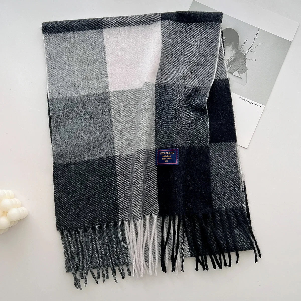 Plaid Cashmere Scarf - Warm Winter Shawl for Men and Women - ZOOMNSTORE
