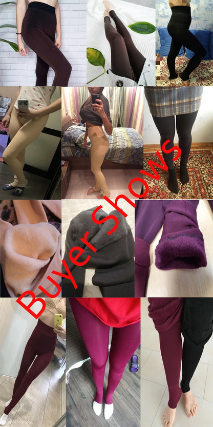 Warm Winter Leggings - High Waist Velvet Thermal Pants Plus Size Women S-5XL - ZOOMNSTORE